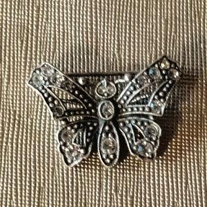 Deco Crystal Butterfly Pin